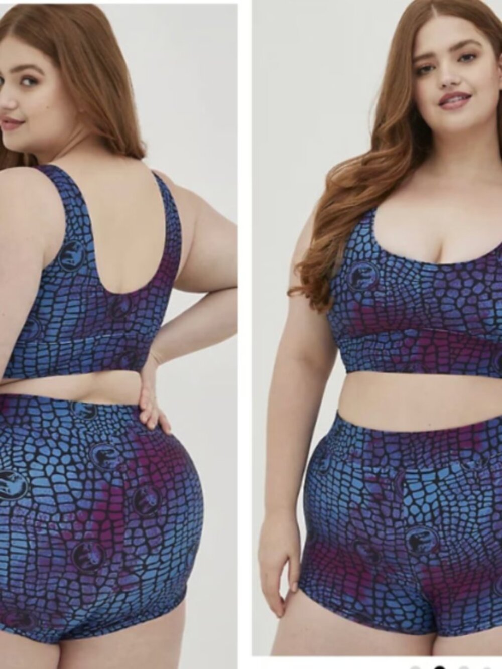 Torrid Universal Jurassic World 3 Bikini Set Swimsuit Scales Blue Plus Size 4X *